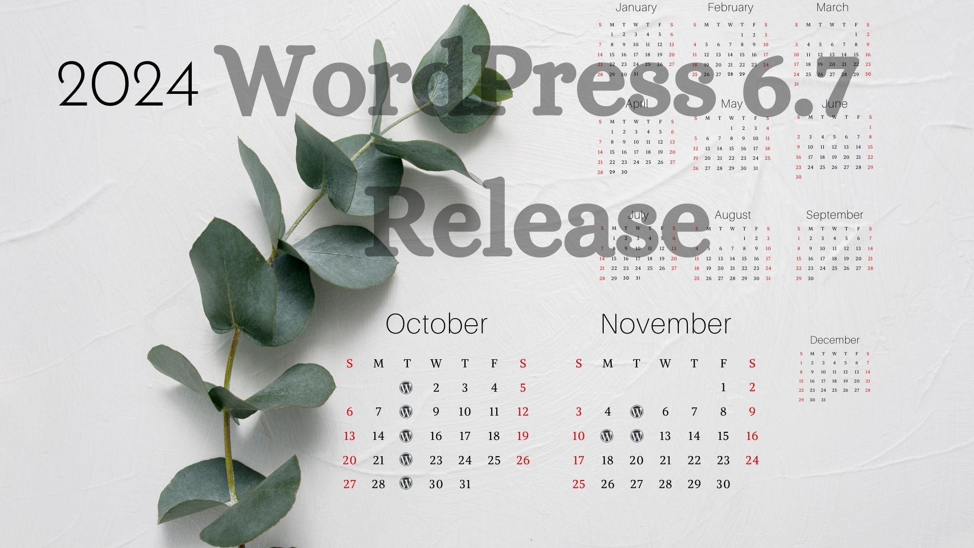 wordpress 6.7 calender 2024